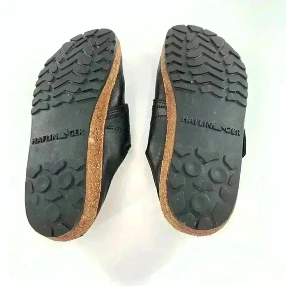 Haflinger adventure flats 39 black leather cork slip on mules walking comfort - Picture 5 of 13